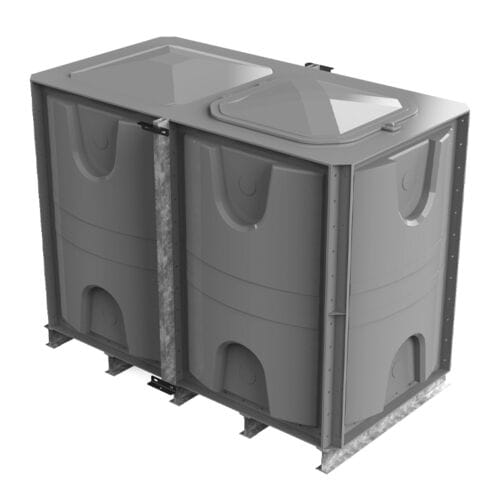 PW.2X1X1.5.IFB.AG - 3000 LITRE SECTIONAL WATER TANK, INTERNALLY FLANGED BASE (IFB)