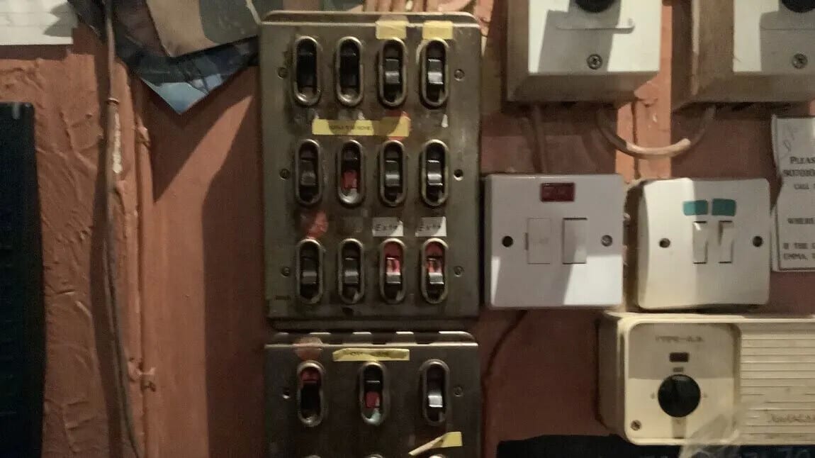 Older fuse boards and switches inspected at the Winchester pub