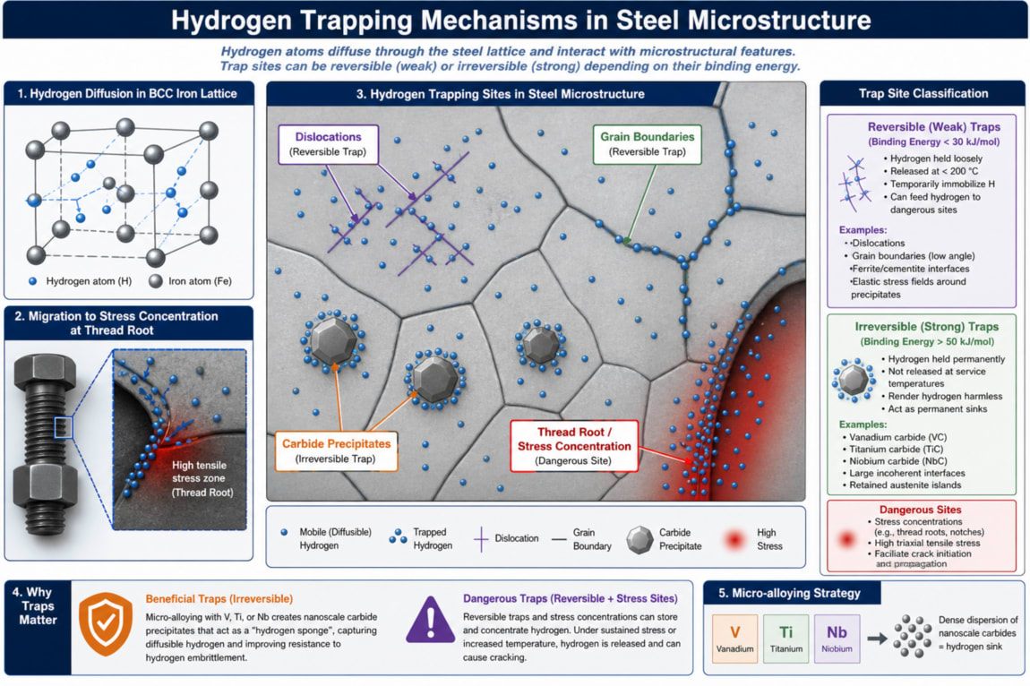 Hydrogen Trapping Mechanisms in Steel Microstructure