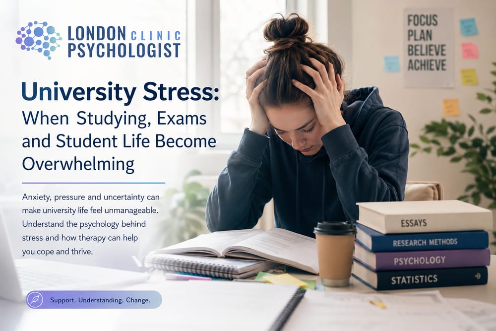 University Stress | London Psychologist Clinic | Chartered London Psychologist | CBT Coaching Harley Street | Psychology Counselling Harley Street