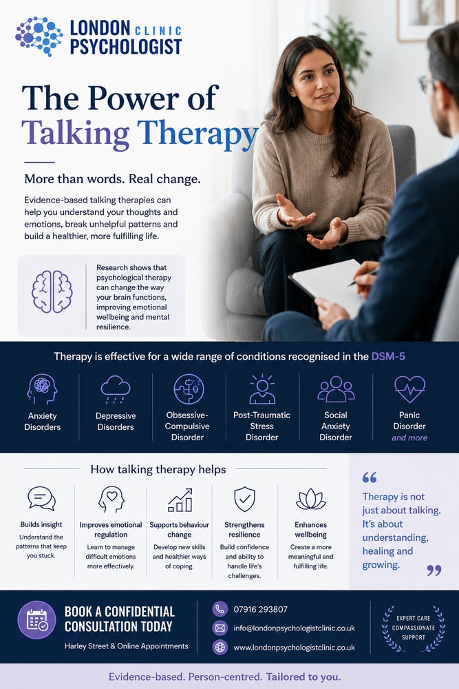 The Power of Talking Therapy | London Psychologist Clinic | Chartered London Psychologist | CBT Coaching Harley Street | Psychology Counselling Harley Street