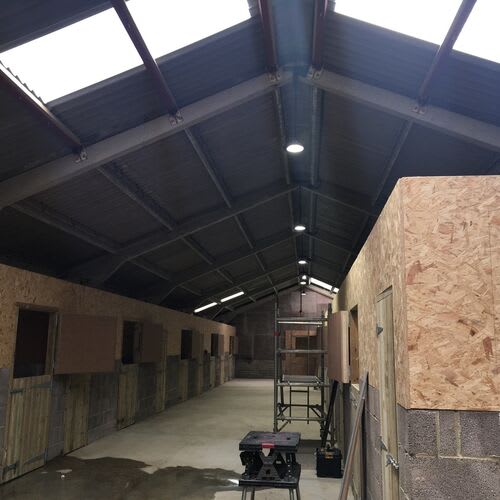 Safe and durable wiring for agricultural equipment in farm sheds.\r\n