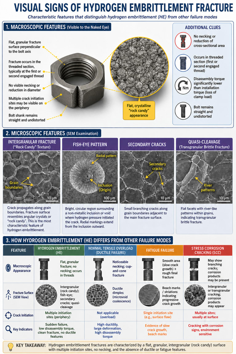Visual Signs of Hydrogen Embrittlement Fracture