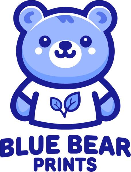 Blue Bear Prints |  Eco friendly custom t-shirts UK |  Stanley and Stella printed clothing UK | Custom printed reusable water bottle UK