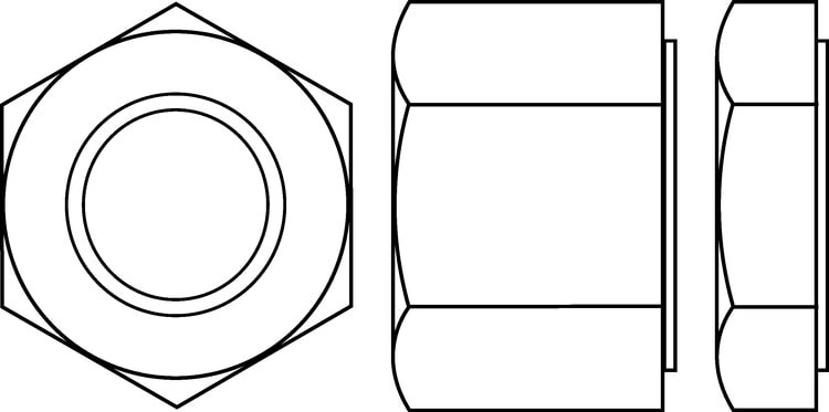 Washer Faced (or WF) style Full and Lock Nuts