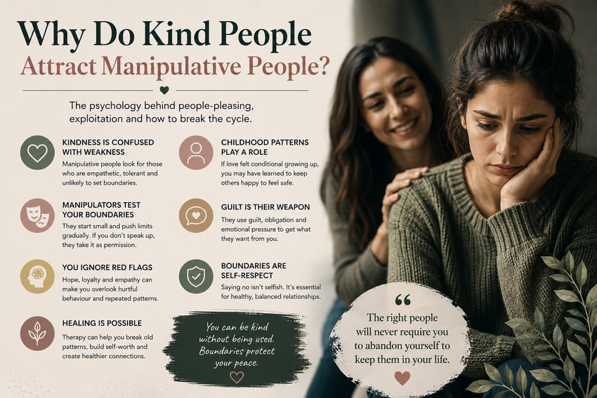 Why Do Kind People Attract Manipulative People? | London Psychologist Clinic | Chartered London Psychologist | CBT Coaching Harley Street | Psychology Counselling Harley Street