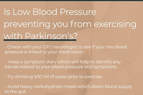 Managing Low Blood Pressure &amp; Parkinson’s During Exercise