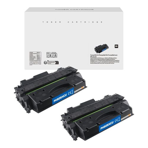 HP 05X Black Compatible Toner Twin Pack