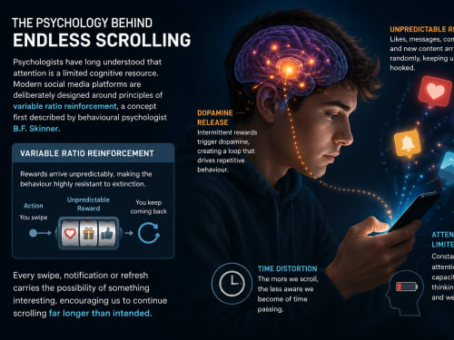 The Psychology of Endless Scrolling | London Psychologist Clinic | Chartered London Psychologist | CBT Coaching Harley Street | Psychology Counselling Harley Street