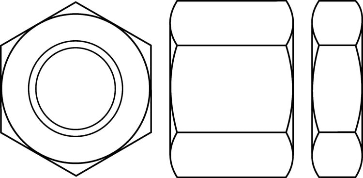 Double chamfered (or DC) style Full and Lock Nuts