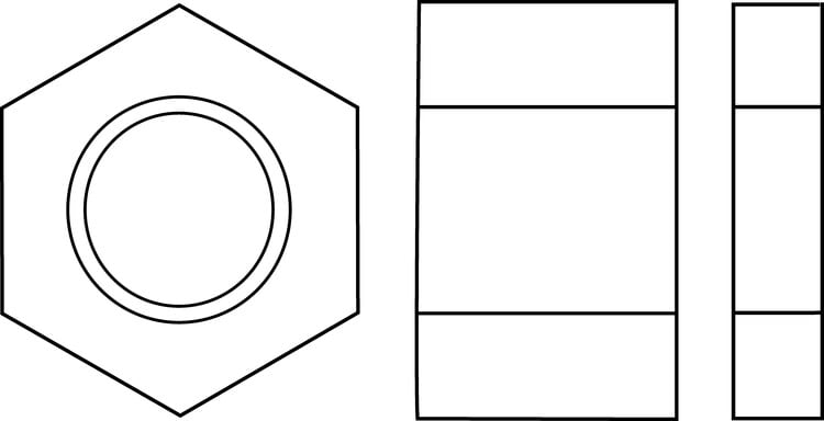 Unchamfered (No Chamfer or NC) style Full and Lock Nuts