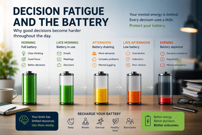 Decision Fatigue and The Battery  | London Psychologist Clinic | Chartered London Psychologist | CBT Coaching Harley Street | Psychology Counselling Harley Street