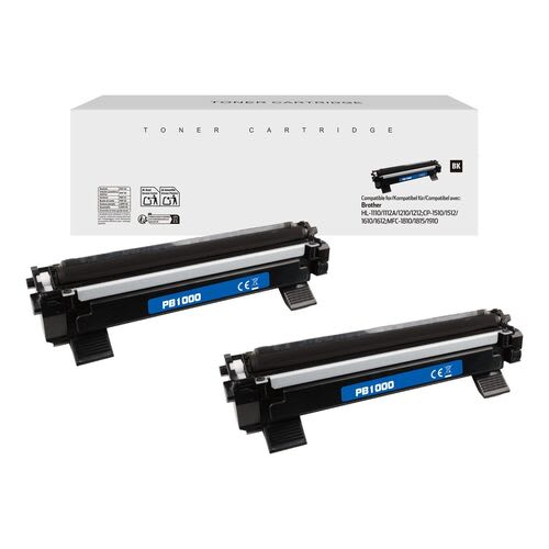 Brother TN1050 Black Remanufactured Toner Twin Pack