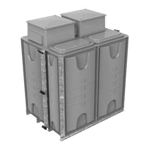 PW.2X1.5X2.IFB.DIV.AB(1+1) - 6000 LITRE SECTIONAL WATER TANK, INTERNALLY FLANGED BASE (IFB) C/W FVH