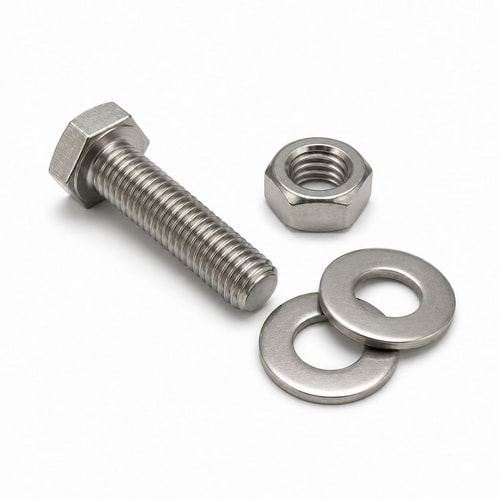 M12 x 50mm Hex Set Pin c/w two Form C washers and one full nut