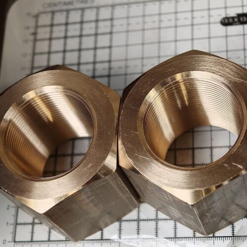 Internally threaded hex, square and round fasteners