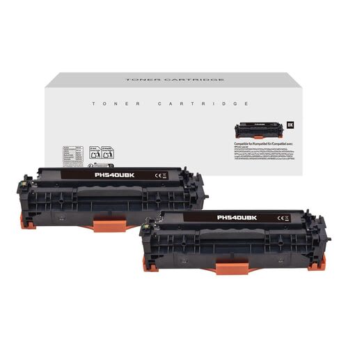 HP 125A Black Compatible Toner Twin Pack