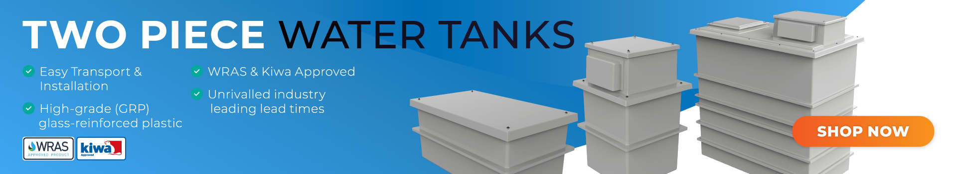 Purewater Storage Ltd | GRP | Water Storage Tanks | One piece | Two Piece | Sectional | Enclosures | Combination Units | Nationwide