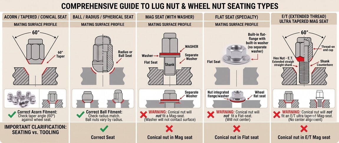 Comprehensive Guide to Lug Nut and Wheel Nut mounting Types