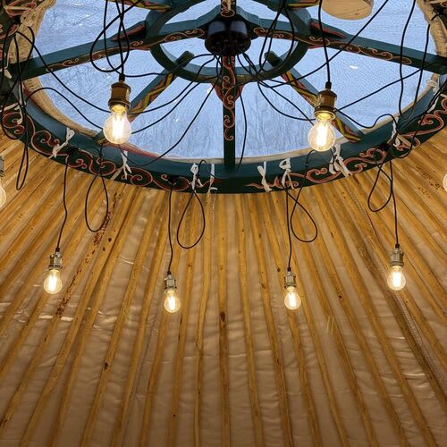 School yurt power and lighting installation.

