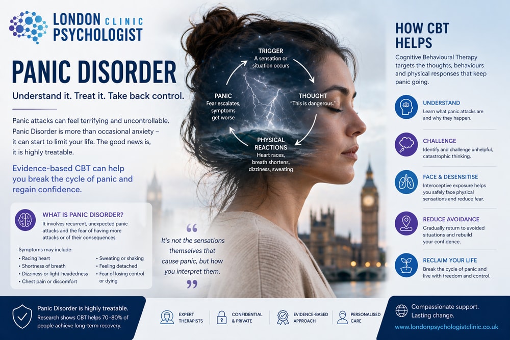 Panic Disorder Explained | London Psychologist Clinic | Chartered London Psychologist | CBT Coaching Harley Street | Psychology Counselling Harley Street
