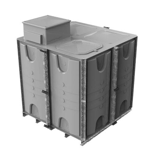 PW.2X2X2.IFB.AB - 8000 LITRE SECTIONAL WATER TANK, INTERNALLY FLANGED BASE (IFB) C/W FVH