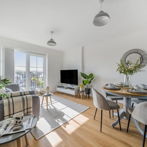 One bedroom  flat staged by Farrow Home Staging with furniture and accessories in Sevenoaks