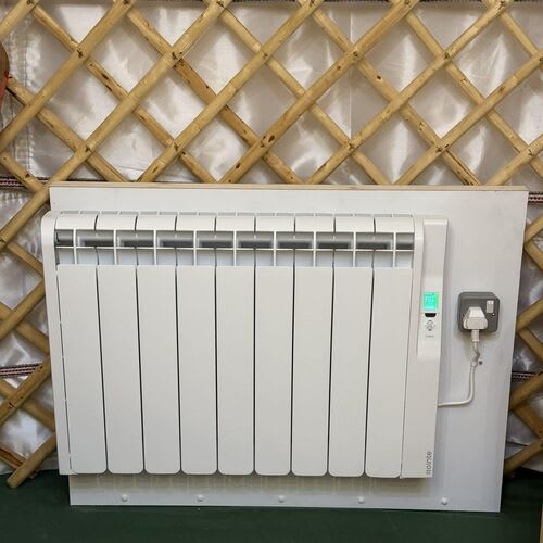 Electrical circuit installation for yurt classrooms.

