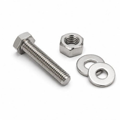 M12 x 80mm Hex Set Pin c/w two Form C washers and one full nut