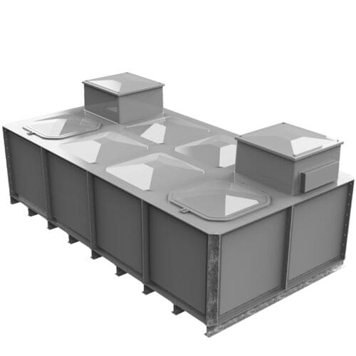 PW.4X2X1.IFB.DIV.AB(2+2) - 8000 LITRE DIVIDED SECTIONAL WATER TANK, INTERNALLY FLANGED BASE (IFB) C/W FVH