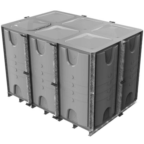 PW.3X2X2.IFB.AG - 12000 LITRE SECTIONAL WATER TANK, INTERNALLY FLANGED BASE (IFB)
