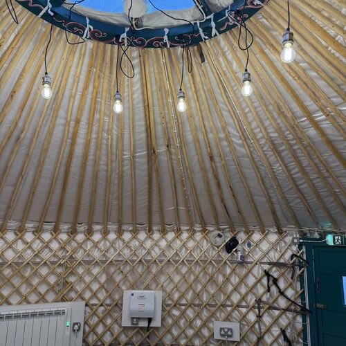 Safe yurt power connections for classrooms.

