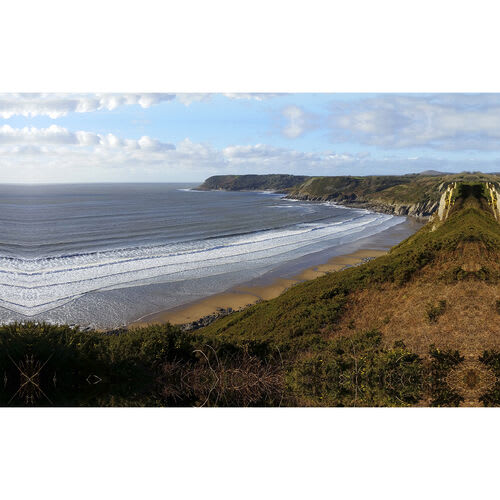 Caswell Bay from the cliffs.