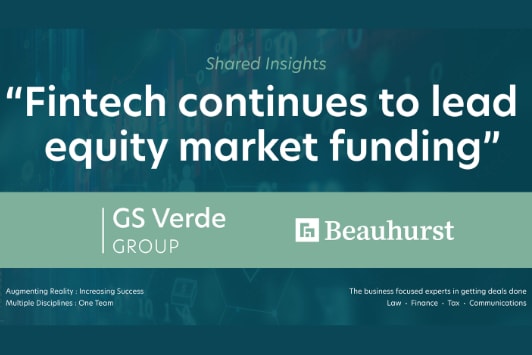 Fintech continues to lead equity market funding | GS Verde Tax