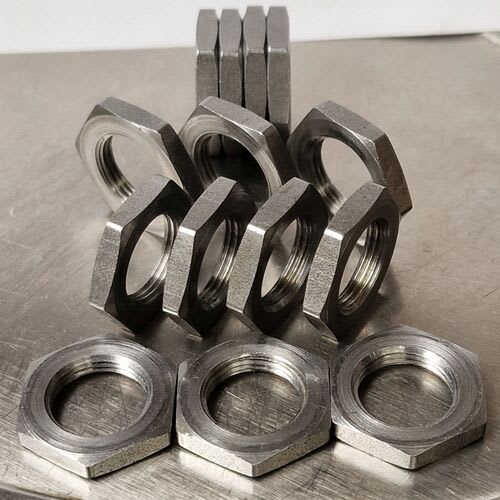 Internally threaded hex, square and round fasteners
