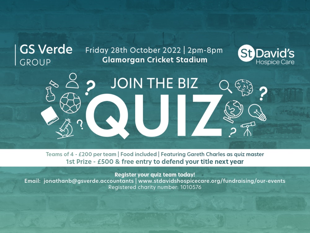 GS Verde Group partner with St David’s Hospice Care to launch the ‘Biz Quiz’