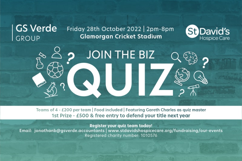 GS Verde Group partner with St David’s Hospice Care to launch the ‘Biz Quiz’ | GS Verde Tax