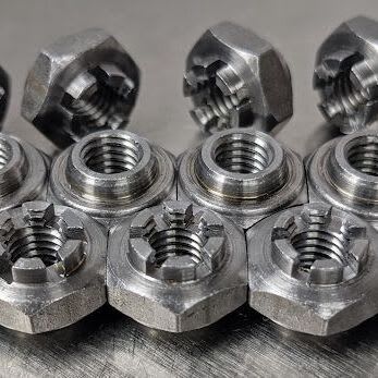 Internally and externally threaded hex, square and round slotted, castle and castellated nuts