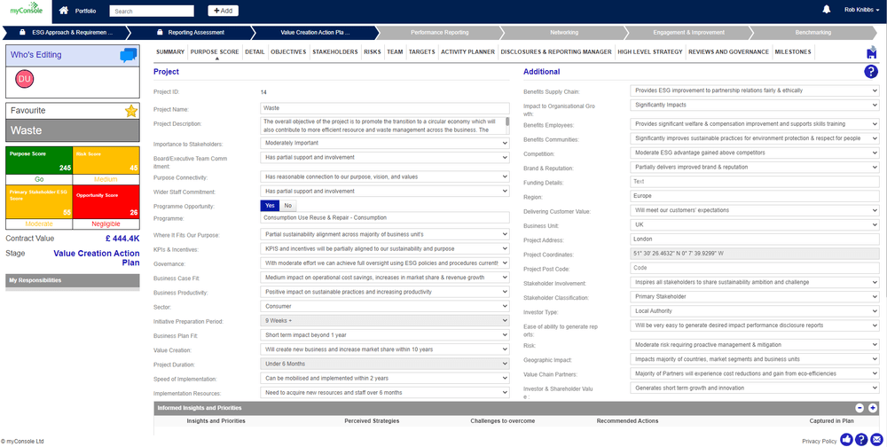 Materiality and Maturity Manager