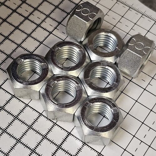 All metal prevailing torque hexagon and square lock nuts. Sometimes known as Philidas, Crownloc, Stover, DIN980V