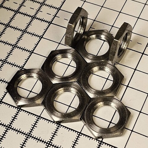 Internally threaded hex, square and round fasteners