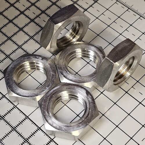 Internally threaded hex, square and round fasteners