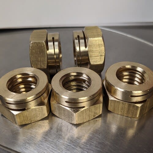 All metal prevailing torque hexagon and square lock nuts. Sometimes known as Philidas, Crownloc, Stover, DIN980V