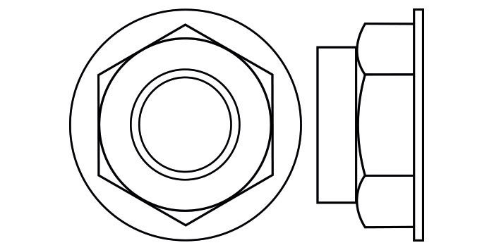 Nylon Insert Flange Nuts, All Metal Prevailing Torque Locking Flange Nuts