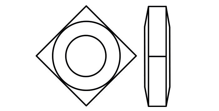 Double Chamfered Square Nut