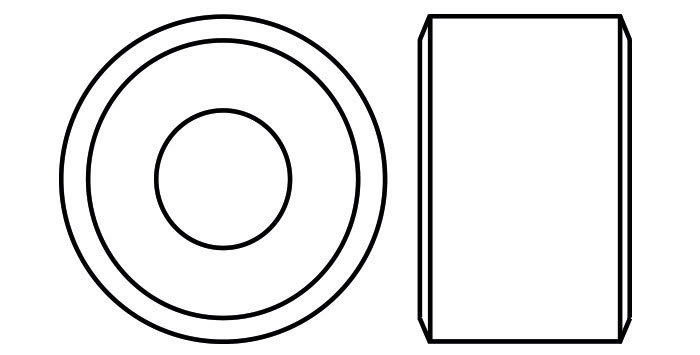Round internally threaded nuts