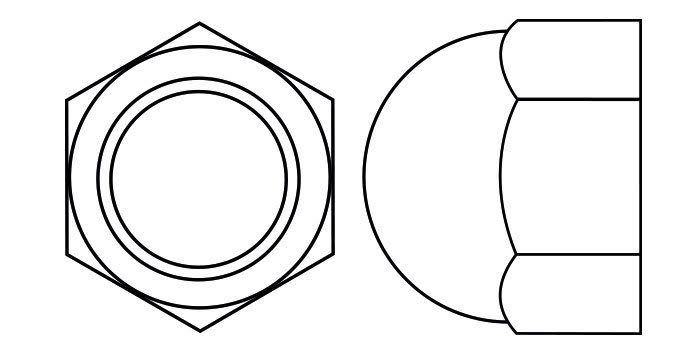 Low Dome Hexagon Cap Nut