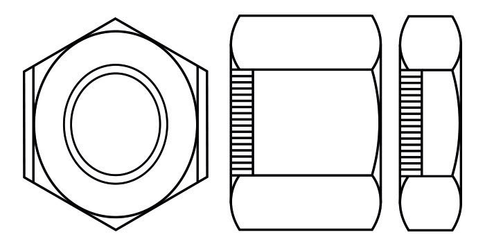 All metal prevailing torque hexagon and square lock nuts. Sometimes known as Philidas, Crownloc, Stover, DIN980V