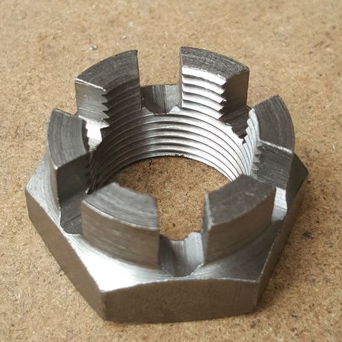 Internally and externally threaded hex, square and round slotted, castle and castellated nuts