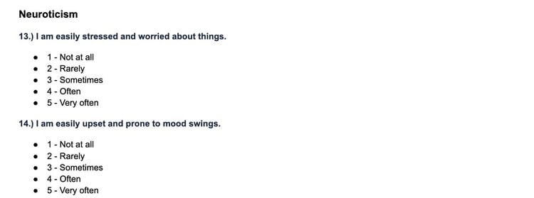 The Big 5 Personality Traits